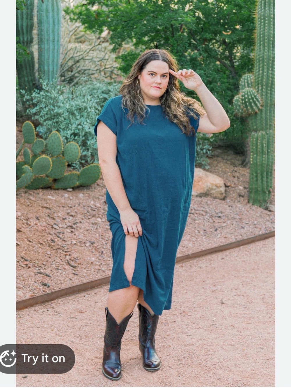 Curator SF cotton gauze Dress with Side Slit